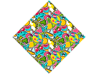 Summer Break Sticker Bomb Vinyl Wrap Pattern