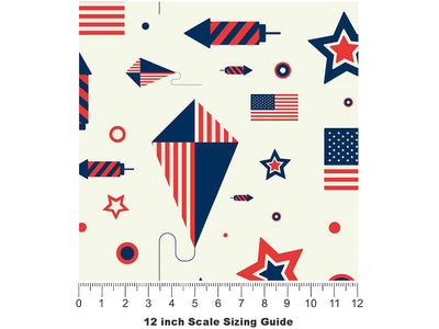Summer Day Americana Vinyl Film Pattern Size 12 inch Scale~Rwraps Summer Day Americana Sizing Chart~3