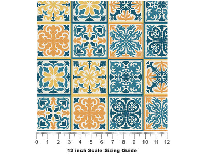 Summer Tile Vinyl Film Pattern Size 12 inch Scale~Rwraps Summer Tile Sizing Chart~3