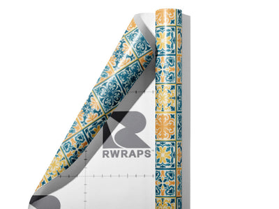 Summer Tile Wrap Film Sheets~Rwraps Series 914 Summer Tile Scrolled Sheet~4