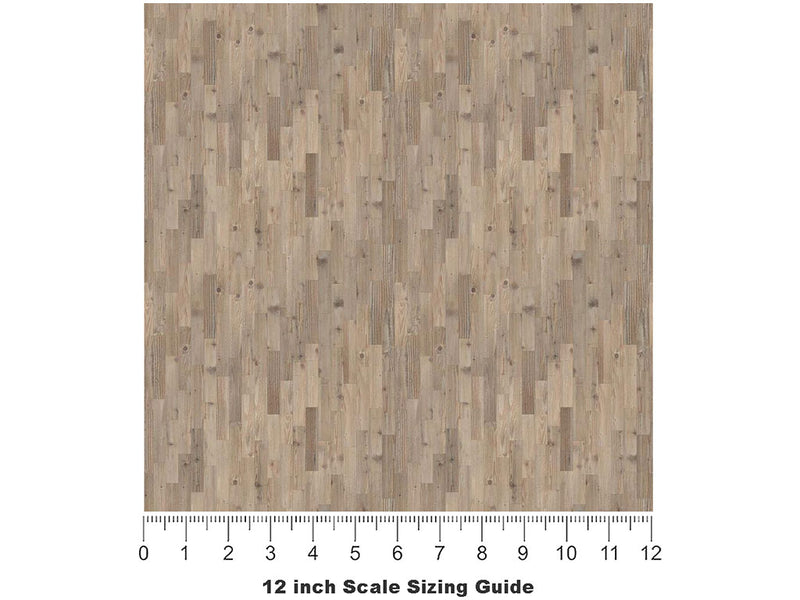 Sunbleached  Wooden Parquet Vinyl Film Pattern Size 12 inch Scale~Rwraps Sunbleached  Wooden Parquet Sizing Chart~3