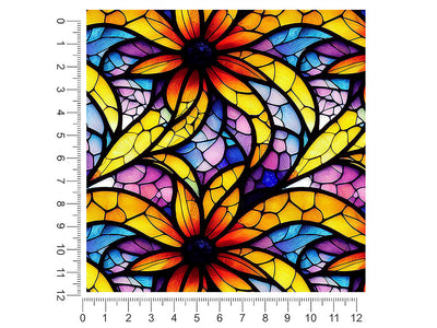 sunflower field stained glass 1ft x 1ft Craft Sheets
