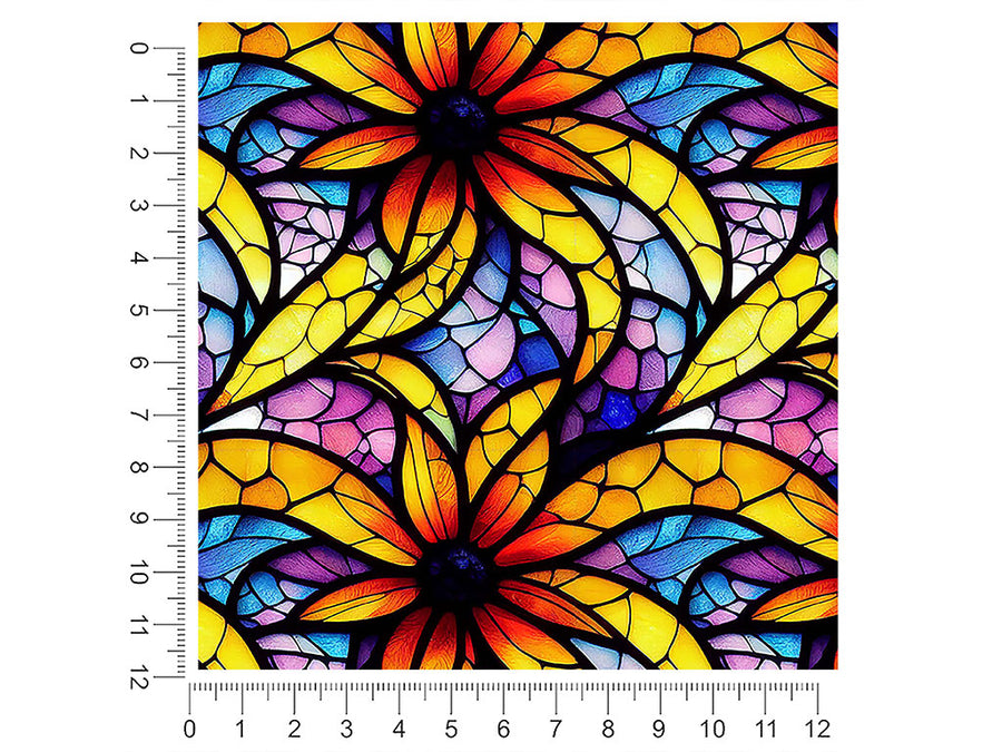 sunflower field stained glass 1ft x 1ft Craft Sheets