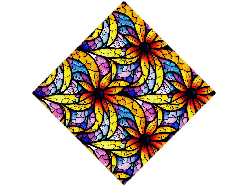 Sunflower Field Stained Glass Vinyl Wrap Pattern