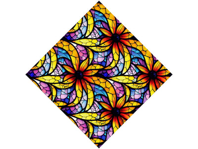 Sunflower Field Stained Glass Vinyl Wrap Pattern