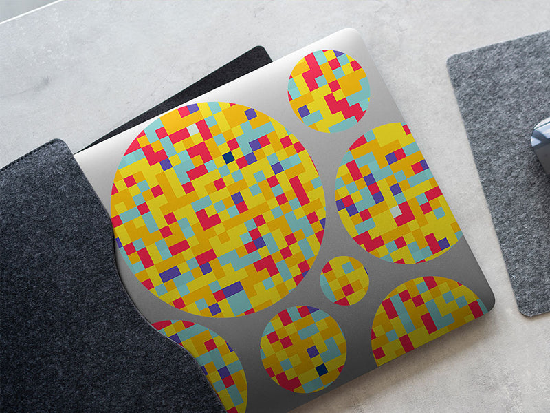 sunflower patterns pixel DIY Laptop Stickers