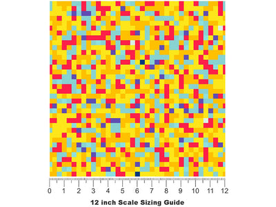 Sunflower Patterns Pixel Vinyl Film Pattern Size 12 inch Scale~Rwraps Sunflower Patterns Pixel Sizing Chart~2