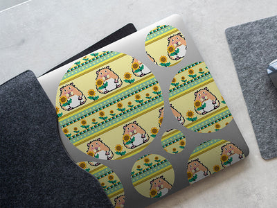 sunflower snack animal DIY Laptop Stickers