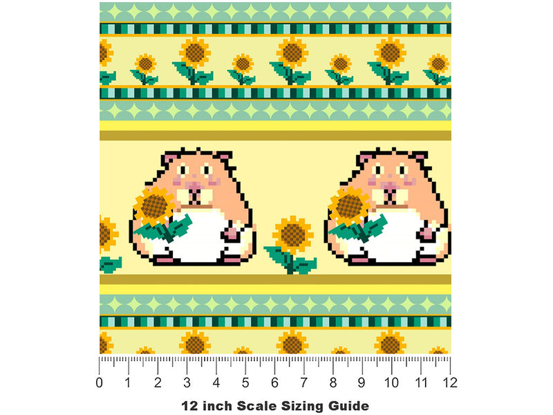 Sunflower Snack Rodent Vinyl Film Pattern Size 12 inch Scale~Rwraps Sunflower Snack Rodent Sizing Chart~2
