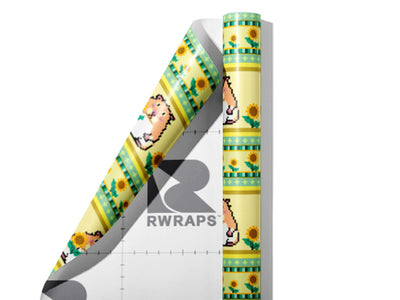 Sunflower Snack Rodent Wrap Film Sheets~Rwraps Series 914 Sunflower Snack Rodent Scrolled Sheet~3