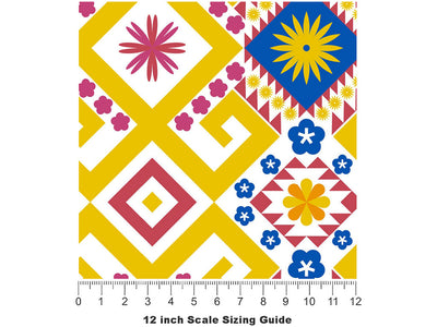 Sunny Sky Art Deco Vinyl Film Pattern Size 12 inch Scale~Rwraps Sunny Sky Art Deco Sizing Chart~2