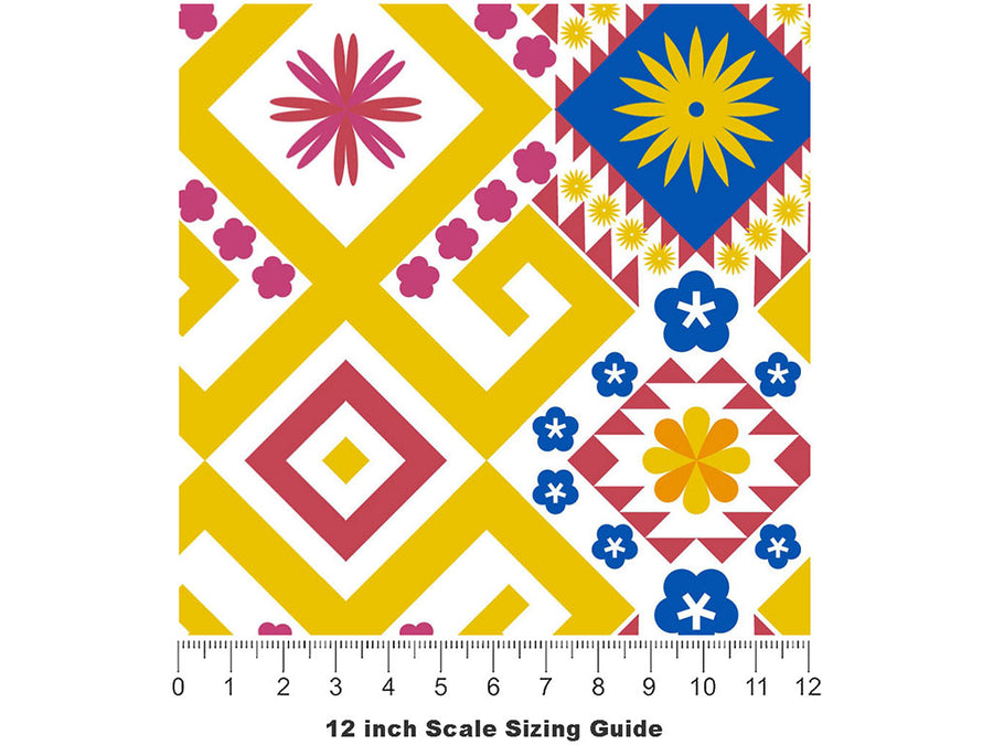 Sunny Sky Art Deco Vinyl Film Pattern Size 12 inch Scale~Rwraps Sunny Sky Art Deco Sizing Chart~2