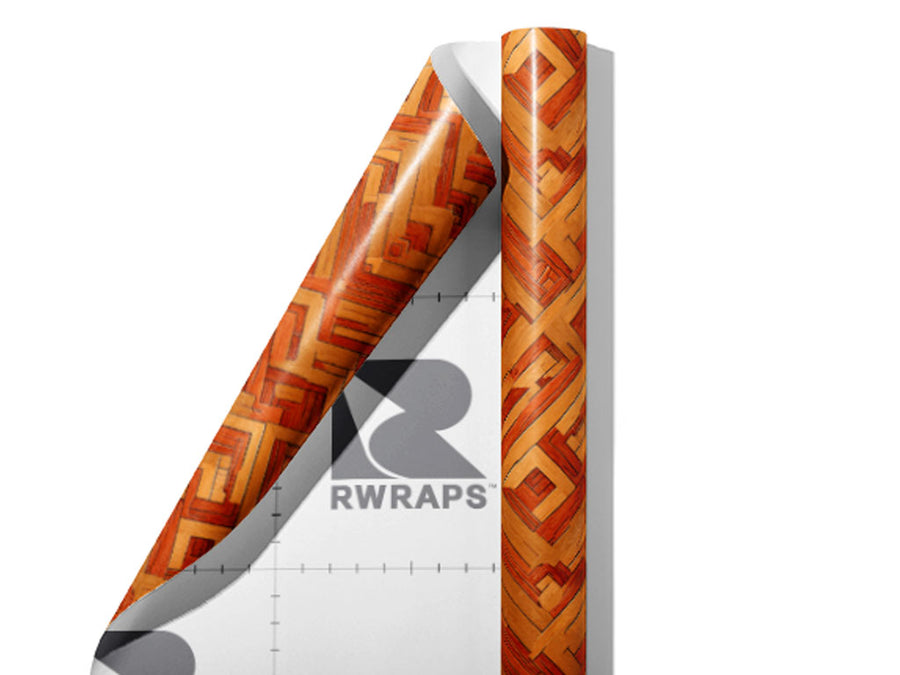 Sunset Rays Wooden Parquet Wrap Film Sheets~Rwraps Series 914 Sunset Rays Wooden Parquet Scrolled Sheet~4