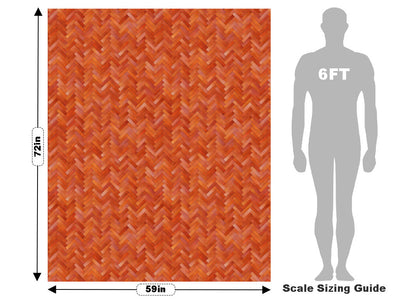 Sunset Stain Wooden Parquet Vehicle Wrap Scale~Rwraps Series 914 Sunset Stain Wooden Parquet Measurements~2