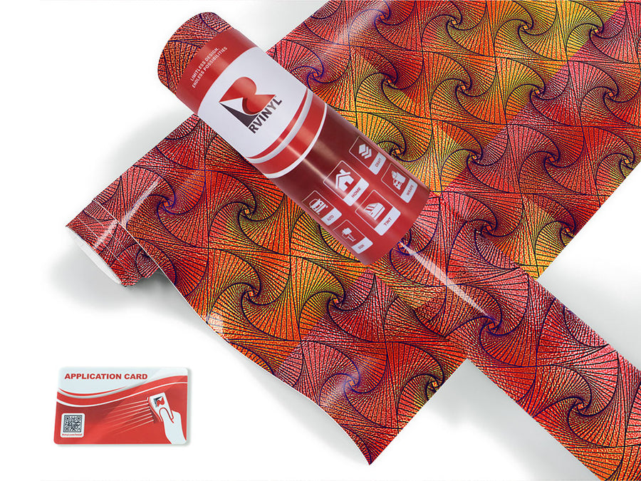 sunset tangles optical illusion Craft Vinyl Roll