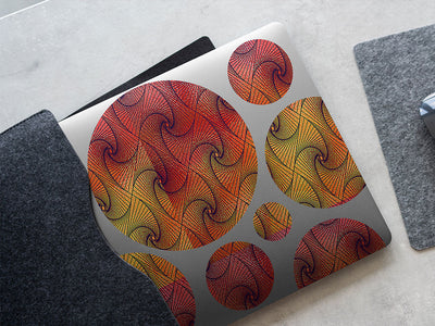 sunset tangles optical illusion DIY Laptop Stickers