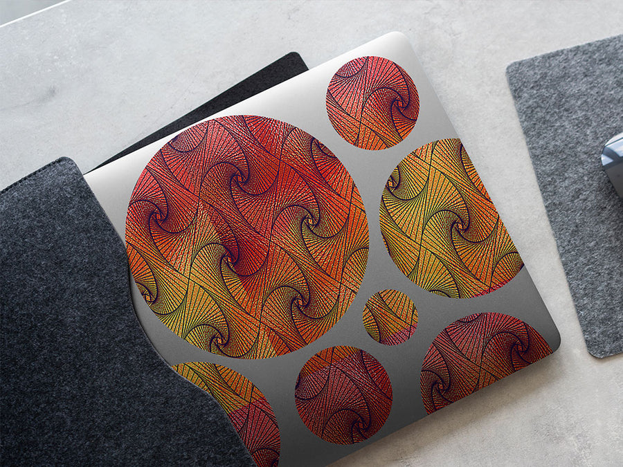 sunset tangles optical illusion DIY Laptop Stickers