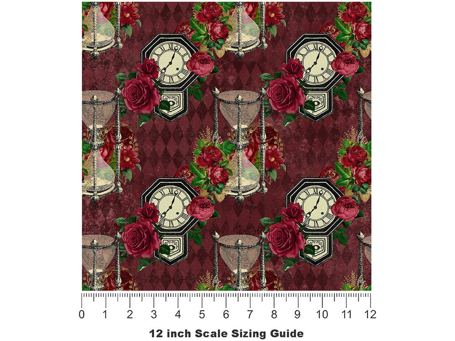 Sunset Timekeepers Gothic Vinyl Film Pattern Size 12 inch Scale~Rwraps Sunset Timekeepers Gothic Sizing Chart~2