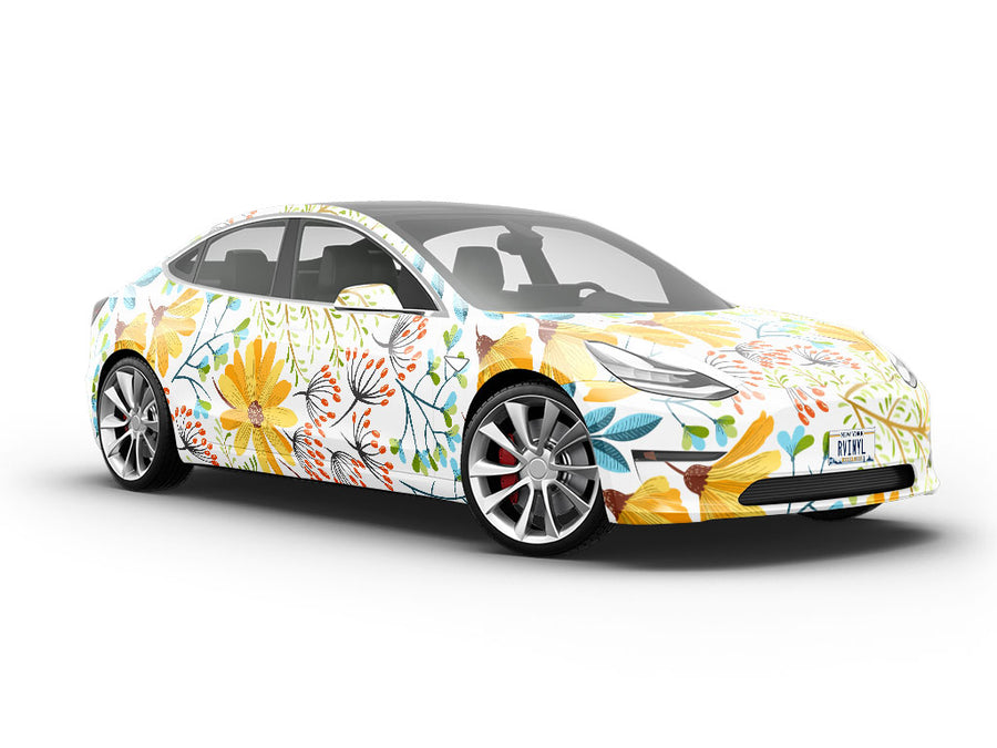 Sunshine Blossoms Floral Vehicle Vinyl Wrap