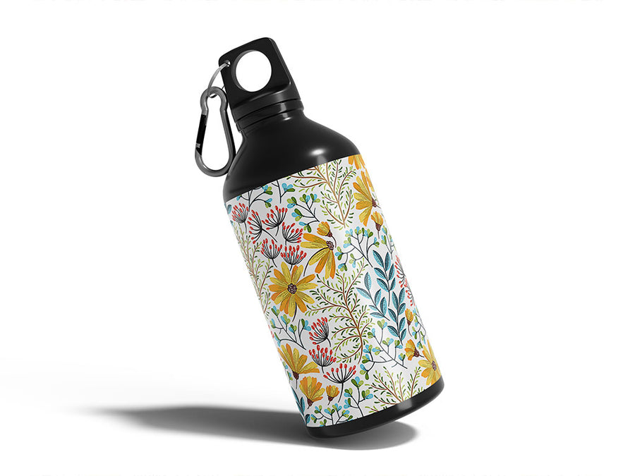 sunshine blossoms floral Water Bottle DIY Stickers