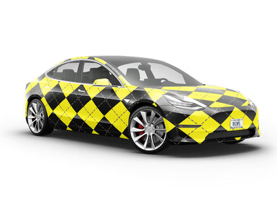 Sunshine Contrast Argyle Vehicle Vinyl Wrap