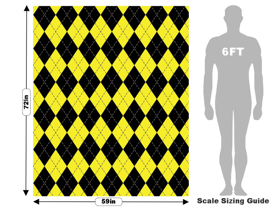 Sunshine Contrast Argyle Vehicle Wrap Scale~Rwraps Series 914 Sunshine Contrast Argyle Measurements~1