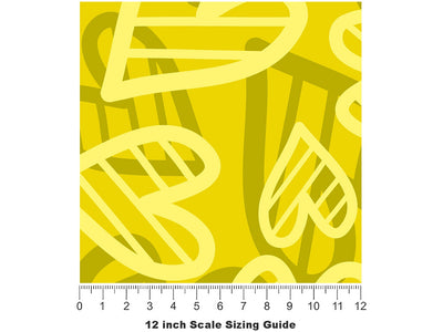Sunshine Forever Heart Vinyl Film Pattern Size 12 inch Scale~Rwraps Sunshine Forever Heart Sizing Chart~2