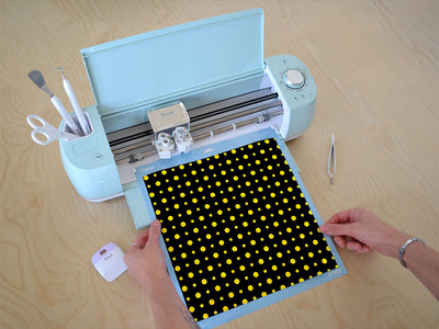 sunshine yellow polka dot Cricut Compatible Vinyl