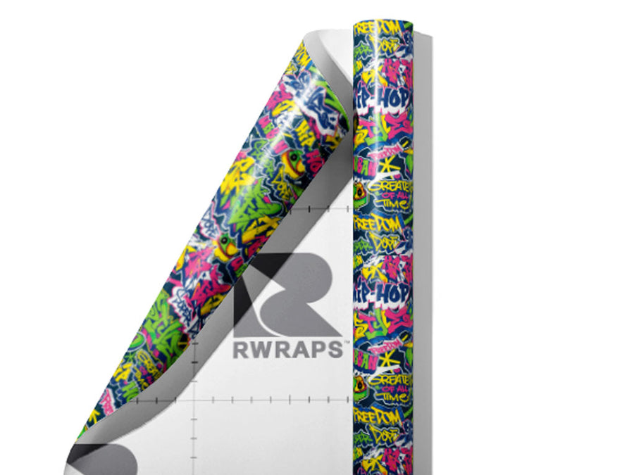 Super Dope Sticker Bomb Wrap Film Sheets~Rwraps Series 914 Super Dope Sticker Bomb Scrolled Sheet~4
