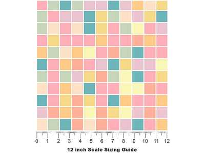 Super Tiles Mosaic Vinyl Film Pattern Size 12 inch Scale~Rwraps Super Tiles Mosaic Sizing Chart~2