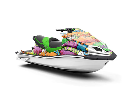 Superhero Comic Sticker Bomb Jet Ski Vinyl Customized Wrap