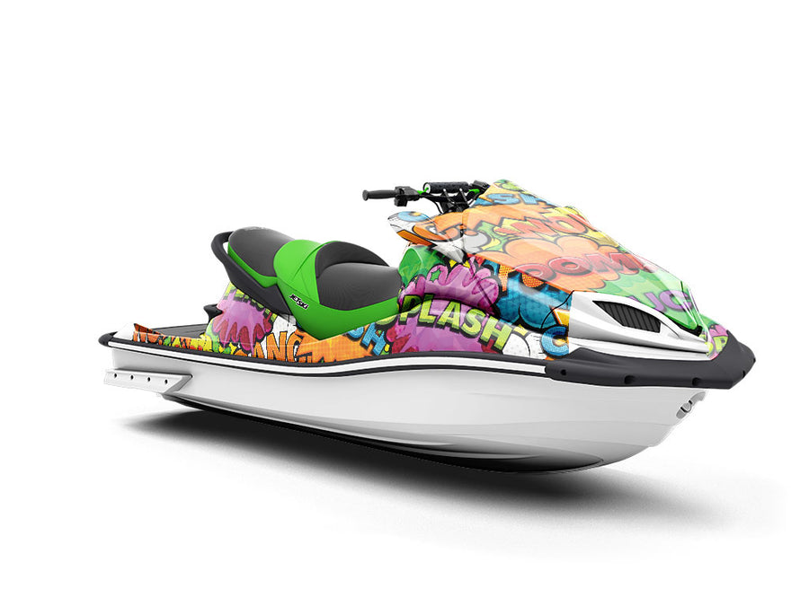 Superhero Comic Sticker Bomb Jet Ski Vinyl Customized Wrap