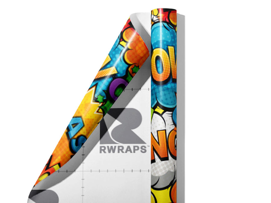 Superhero Comic Sticker Bomb Wrap Film Sheets~Rwraps Series 914 Superhero Comic Sticker Bomb Scrolled Sheet~4