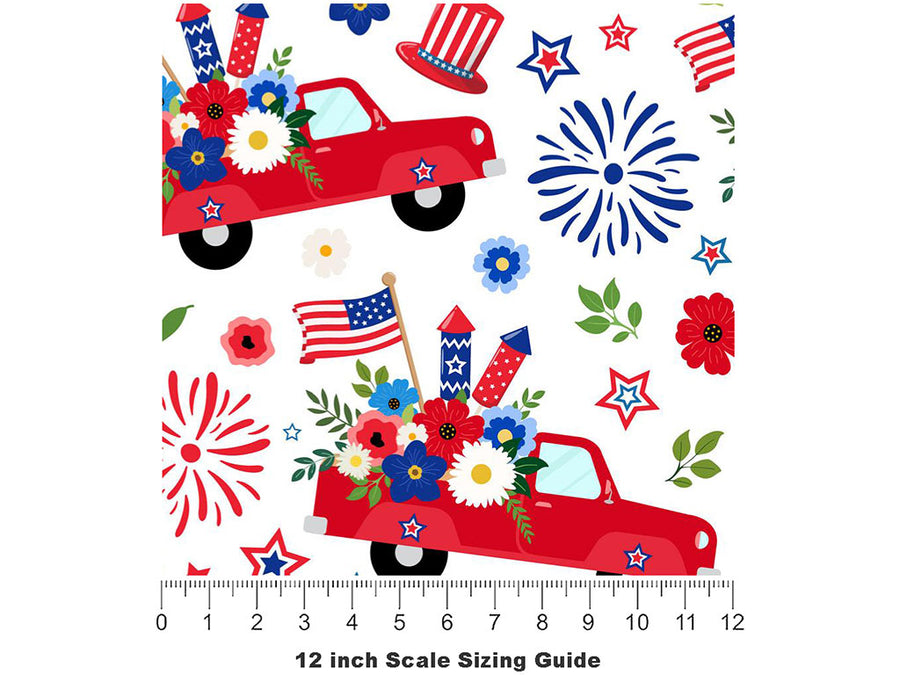 Supply Haul Americana Vinyl Film Pattern Size 12 inch Scale~Rwraps Supply Haul Americana Sizing Chart~3