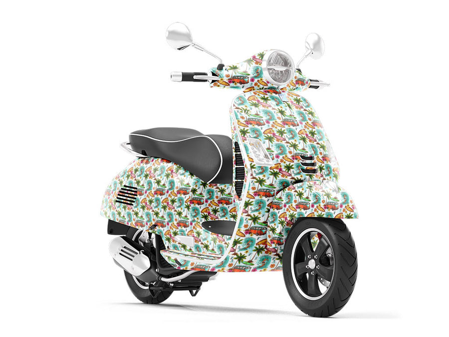 Surfs Up Summertime Vespa Scooter Wrap Film