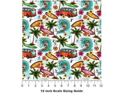 Surfs Up Summertime Vinyl Film Pattern Size 12 inch Scale~Rwraps Surfs Up Summertime Sizing Chart~2
