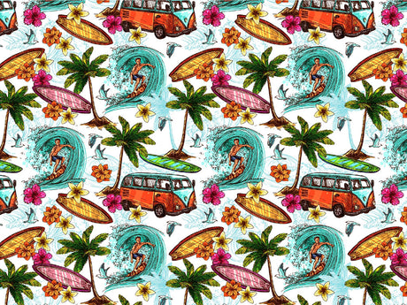 Surfs Up Summertime Vinyl Wrap Pattern~Rwraps Series 914 Digitally Printed Vinyl Wrap~0