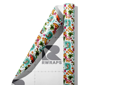 Surfs Up Summertime Wrap Film Sheets~Rwraps Series 914 Surfs Up Summertime Scrolled Sheet~3