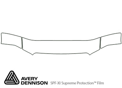 equator Avery Dennison Clear Bra Hood Precut PPF Diagram
