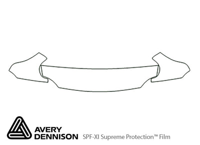 x-90 Avery Dennison Clear Bra Hood Precut PPF Diagram