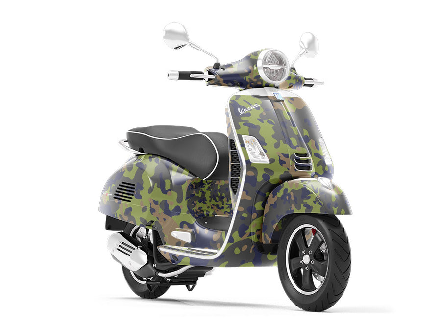 Swamp Flecktarn Camouflage Vespa Scooter Wrap Film