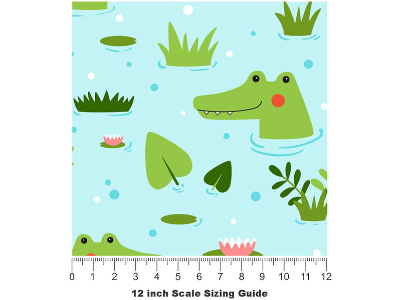 Swamp Life Marine Life Vinyl Film Pattern Size 12 inch Scale~Rwraps Swamp Life Marine Life Sizing Chart~2