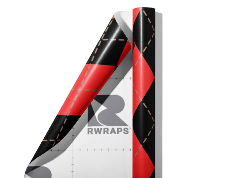 Sweet Currant Argyle Wrap Film Sheets~Rwraps Series 914 Sweet Currant Argyle Scrolled Sheet~3