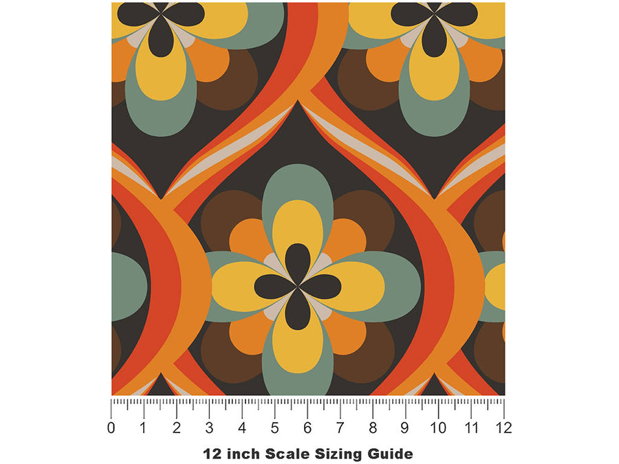 Sweet Groove Retro Vinyl Film Pattern Size 12 inch Scale~Rwraps Sweet Groove Retro Sizing Chart~2