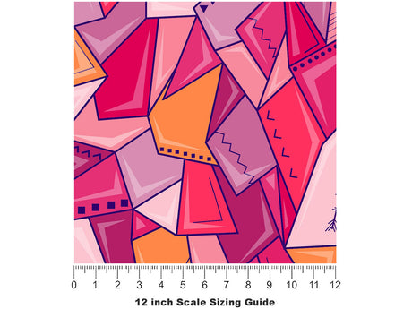 Sweet Mulberry Mosaic Vinyl Film Pattern Size 12 inch Scale~Rwraps Sweet Mulberry Mosaic Sizing Chart~2
