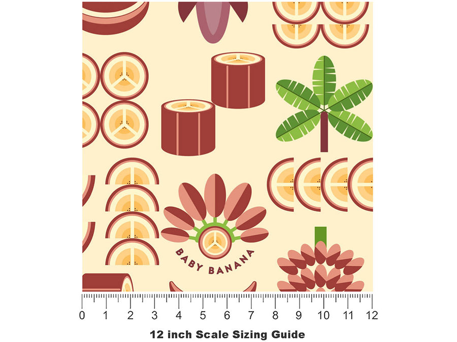 Sweet Plantain Mosaic Vinyl Film Pattern Size 12 inch Scale~Rwraps Sweet Plantain Mosaic Sizing Chart~2