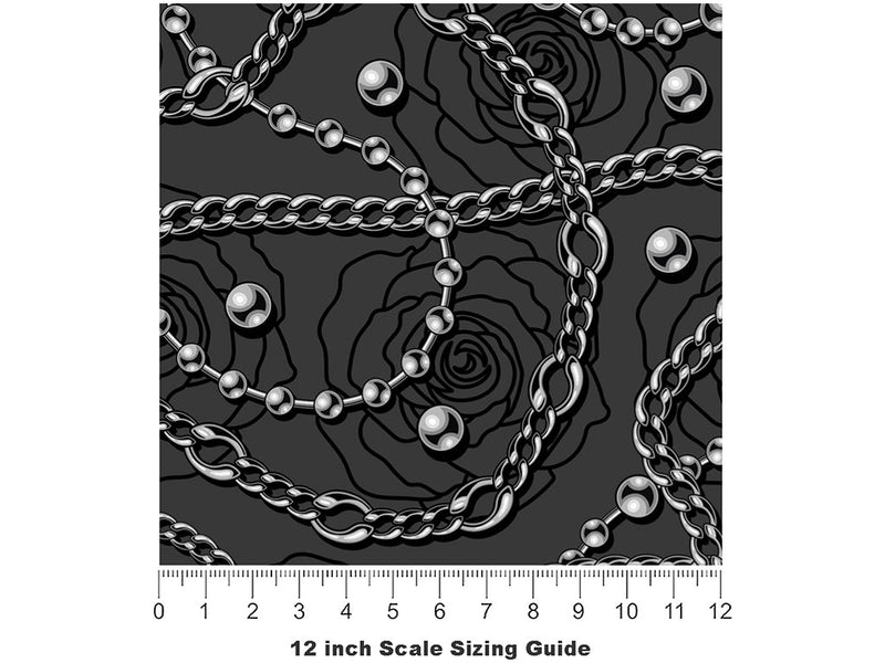 Sweet Silver Bling Vinyl Film Pattern Size 12 inch Scale~Rwraps Sweet Silver Bling Sizing Chart~2