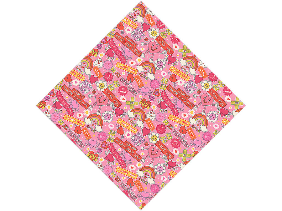 Sweet Valentine Sticker Bomb Vinyl Wrap Pattern