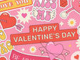 Sweet Valentine Sticker Bomb Vinyl Wrap Pattern~Rwraps Series 914 Digitally Printed Vinyl Wrap~0