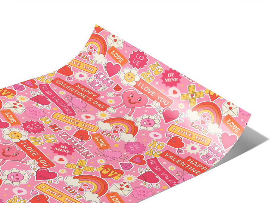 Sweet Valentine Sticker Bomb Vinyl Wraps~Rwraps Series 914 Digitally Printed Vinyl Wrap~1